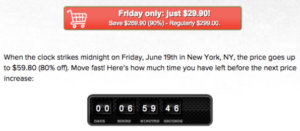 Countdown clock for the next price change
